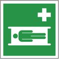 Hinweisschild Abtec ISO 7010 E013, Folie 15 x 15 cm, Rettungszeichen, Krankentrage