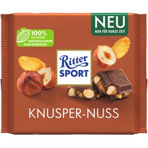 Ritter-Sport Tafelschokolade Knusper-Nuss, Großtafel, 250g