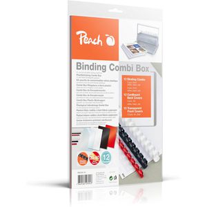 Plastikbinderücken Peach PB100-14, rot, schwarz, weiß, für A4