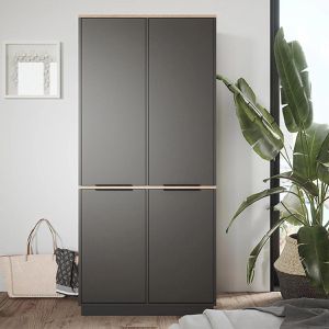 Produktbild für Kleiderschrank Vicco Betti, anthrazit / eiche