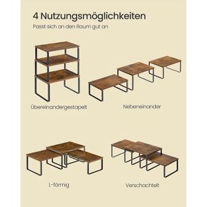 Produktbild für Küchenregal Songmics KCS220K02, braun, 3er Set