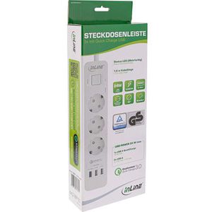 Produktbild für Steckdosenleiste InLine 16491, mit 1,5m Kabel