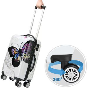 Produktbild für Koffer Monzana Butterfly, weiß, 4-teilig