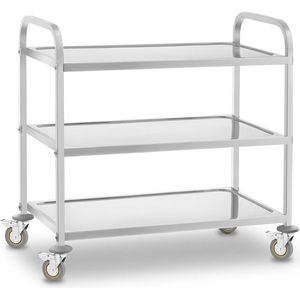 Servierwagen Royal-Catering RCSW-3, silber, aus Edelstahl