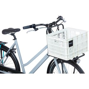 Produktbild für Fahrradkorb Basil Fahrradkiste M, weiß, Kunststoff, 30 l