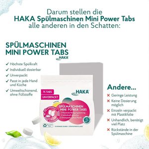 Produktbild für Spülmaschinentabs HAKA Mini Power Tabs, Zitrone