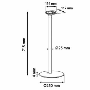 Produktbild für Lautsprecherständer myWall HS42WL, weiß, aus Metall, 2 Stück