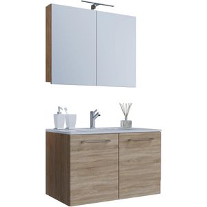 Produktbild für Spiegelschrank VCM Badinos 914459, sonoma eiche