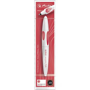 Stylo-plume Herlitz My Pen - Rouge Brillant - Pointe Acier Inox - Pour Droitiers Et Gauchers - Cartouche Incluse