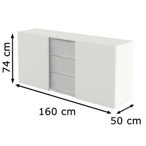 Produktbild für Sideboard Kerkmann Move 3 4487, aus Holz, weiß