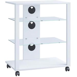TV-Rack VCM Folas 918994, weiß, mit Rollen