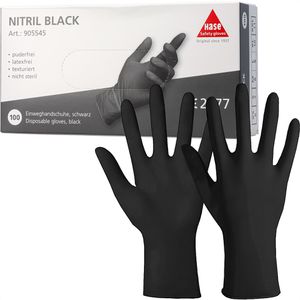 Produktbild für Einmalhandschuhe Hase Nitril, schwarz, 100 Stück