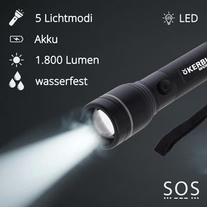 Produktbild für Taschenlampe Kerbl ProFire 1800, LED, aufladbar