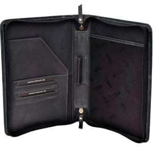 Produktbild für Schreibmappe Menzo MB57, schwarz, Echt Leder