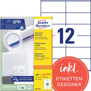 Universaletiketten Zweckform 3424-200, selbstklebend, weiß