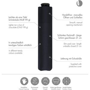 Produktbild für Regenschirm Doppler Zero,99, simply black, sturmfest