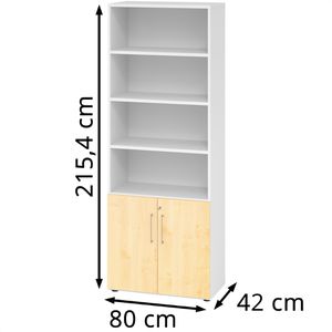 Produktbild für Kombischrank Hammerbacher Serie 9 Advanced, ahorn / weiß
