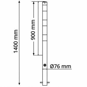 Produktbild für Absperrpfosten Schake 476FB, rot/weiß, aus Metall