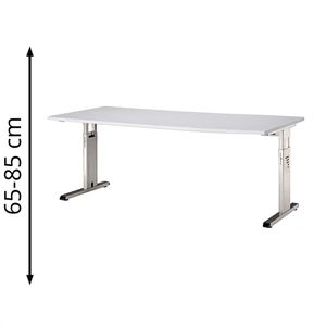 Schreibtisch Hammerbacher O-Serie, lichtgrau / silber