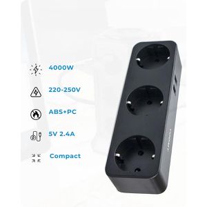 Produktbild für Steckdosenadapter Voomy Split X3, schwarz