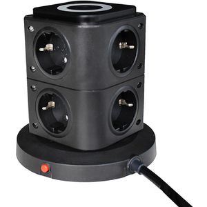 Produktbild für Steckdosenwürfel as-Schwabe 18221, mit Schalter, schwarz