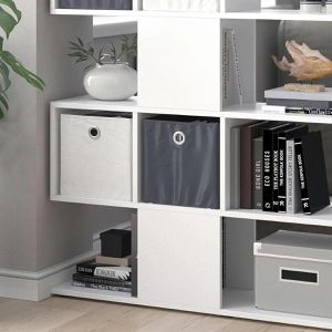 Produktbild für Bücherregal Vicco Hylda, weiß, mit 4 Faltboxen
