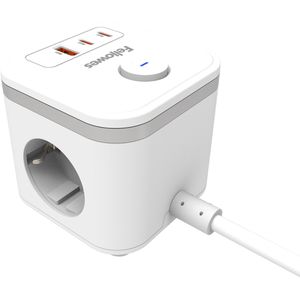Produktbild für Steckdosenwürfel Fellowes 100137168, mit Schalter, weiß