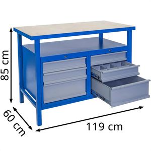 Produktbild für Werkbank Güde P 1200 SS, 40930, blau