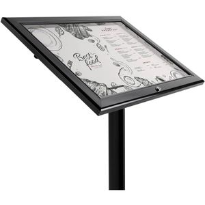 Produktbild für Infoständer Sprintis Menüständer aus Aluminium, schwarz, A3
