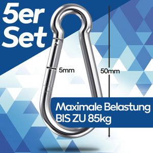 Produktbild für Karabinerhaken GARSIDURO KH-W5-05050-5, Edelstahl