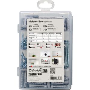 Produktbild für Schrauben-Dübel-Set Fischer 513777, MeisterBox Wohnraum