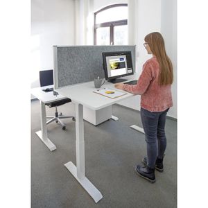 Produktbild für Tischtrennwand Maul connecto, grau / weiß