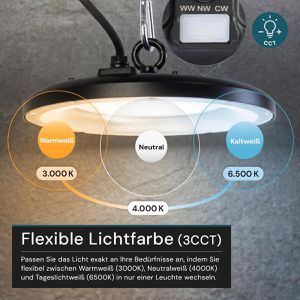 Produktbild für LED-Hallenstrahler Luxula LX500145, schwarz, 10.000 Lumen