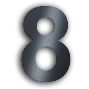 Hausnummer Metzler Arial, anthrazit aus Edelstahl