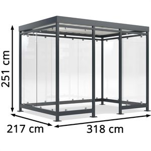 Produktbild für Personenunterstand WSM Köln K3 c/c, anthrazit, aus Metall