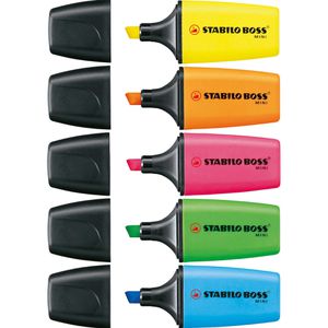 Textmarker Stabilo Boss MINI, 5 Stück