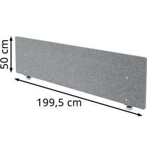 Produktbild für Tischtrennwand Hammerbacher Basic, grau
