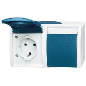 Steckdose Busch-Jaeger Ocean 20/2 EWN-53, IP44, Aufputz