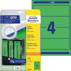Produktbild für Rückenschilder Zweckform L4768-20, grün