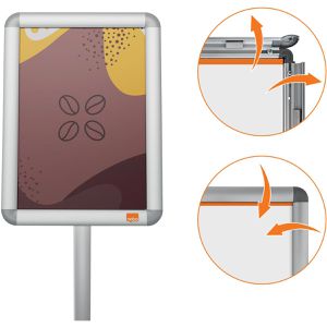 Produktbild für Infoständer Nobo 1902383 aus Aluminium, silber, A4