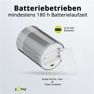 Produktbild für LED-Kerze Goobay 60371, Echtwachs im Glas, grau