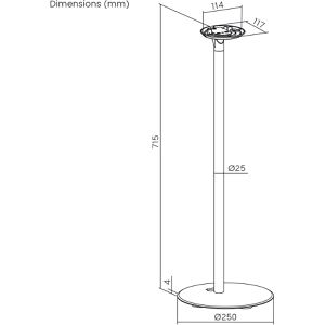 Produktbild für Lautsprecherständer myWall HS42L, schwarz, aus Metall, 2 Stück