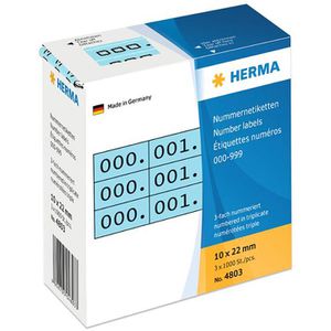 Nummernetiketten Herma 4803, 10 x 22mm