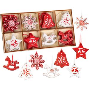 Weihnachtsbaumschmuck BRUBAKER 8028, rot/weiß, 3-4 cm