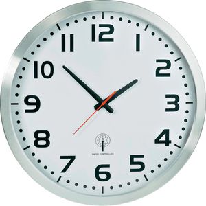 Wanduhr Eurotime 56863-07 XXL, Aluminium, analog, Funkuhr