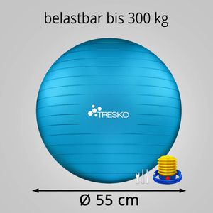 Produktbild für Gymnastikball Tresko Anti-Burst, mit Luftpumpe