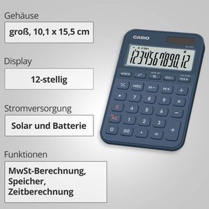 Produktbild für Taschenrechner Casio MS 20YC NY, mit Zeitberechnung