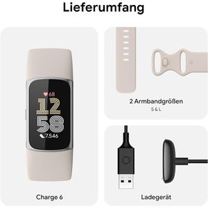 Produktbild für Fitness-Tracker Fitbit Charge 6 porcelain silber