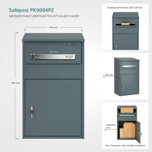 Produktbild für Paketbriefkasten SafePost ScanPro PK9004PZ