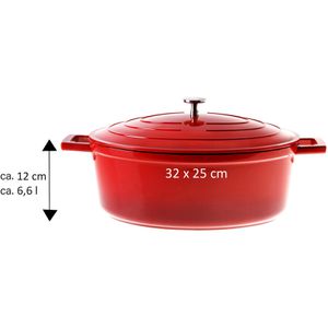 Produktbild für Bräter STONELINE Gourmet 20092 rot, aus Aluguss